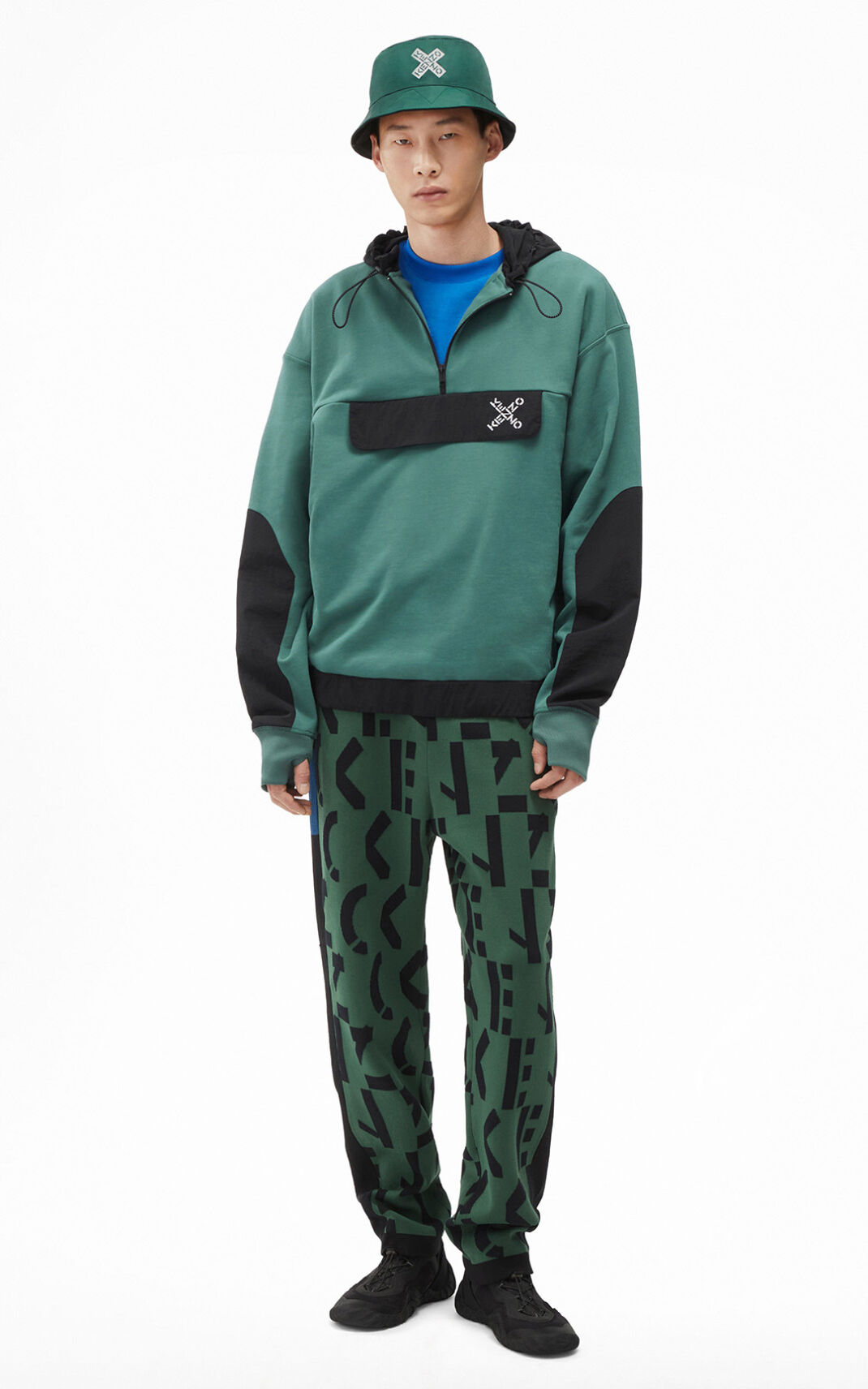 Kenzo Sport oversize Moška Puloverji Temno Zelena SI-2705582